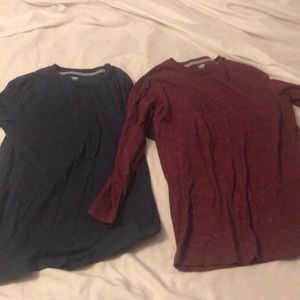 2 Blue and red shirts